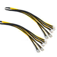 Кабель питания коса для БП S7 S9 S11 4x клеммы на 10х6pin PCI-E - отреставрированный